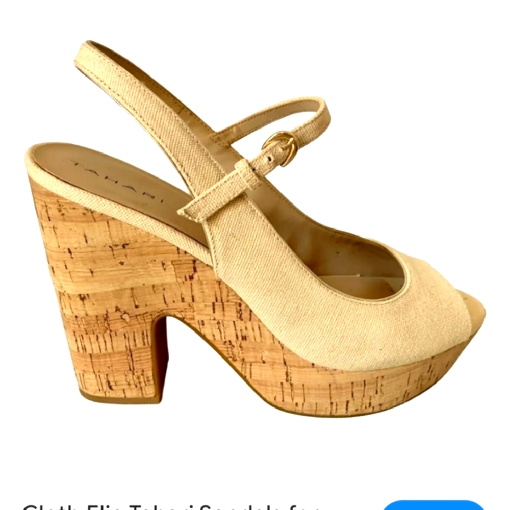 Tahari 4.75 in Platform Peep Toe Heel Sandal Size 7